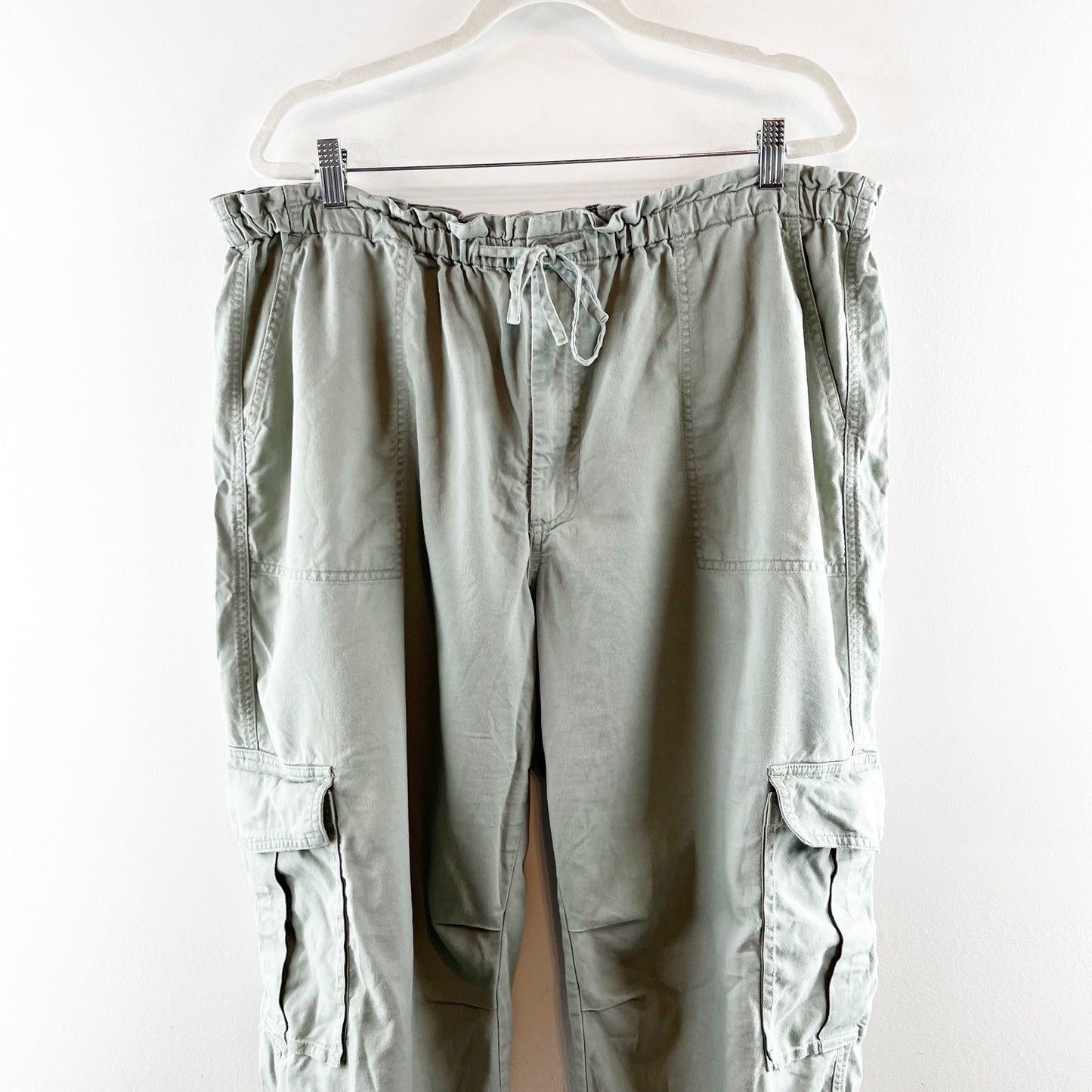 Abercrombie High Rise Baggy Cargo Utility Pants Green XL Petite