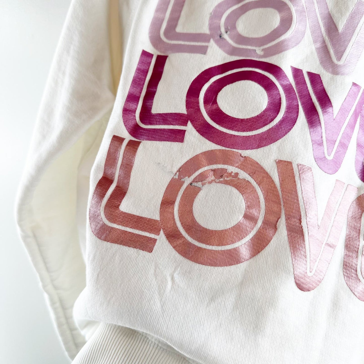 Spiritual Gangster Crewneck Pullover Cotton Love Graphic Sweatshirt White Small