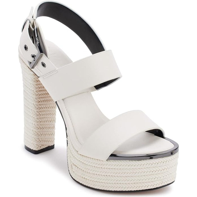 DKNY Everyday Block Heel Yadira-Platform Slingback Sandals Egg Nog 8.5