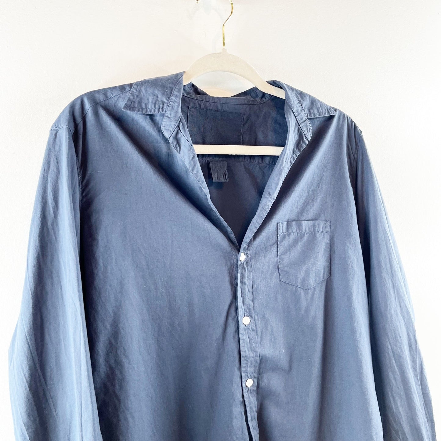 Frank & Eileen "Eileen" Cotton Button Up Shirt Blouse Blue Small