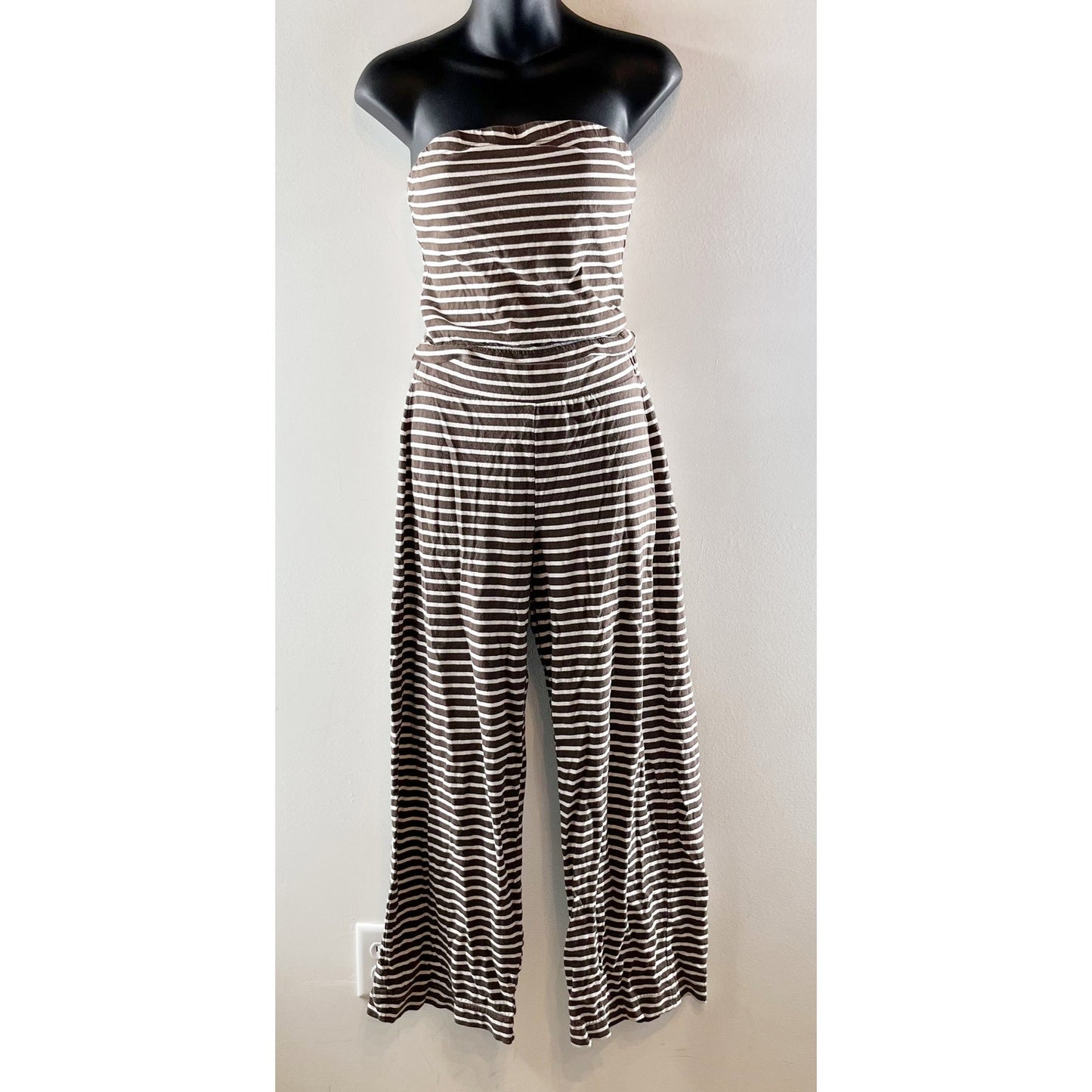 Free People Sailor Tube Top and Pants Striped Matching Set Coconut Milk Combo XS