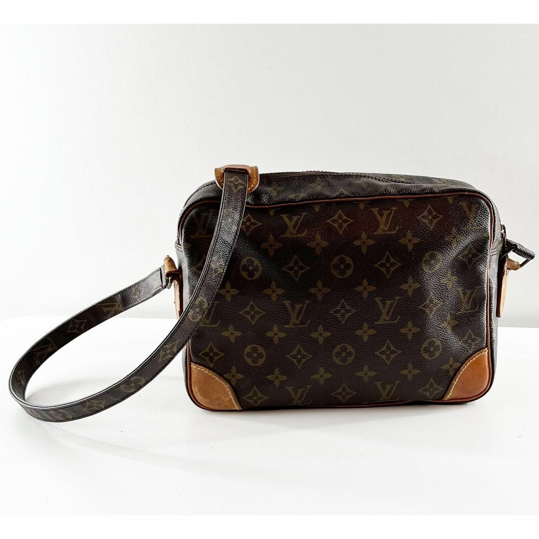 Louis Vuitton Monogram Nile Leather & Canvas Messenger Shoulder Bag Brown