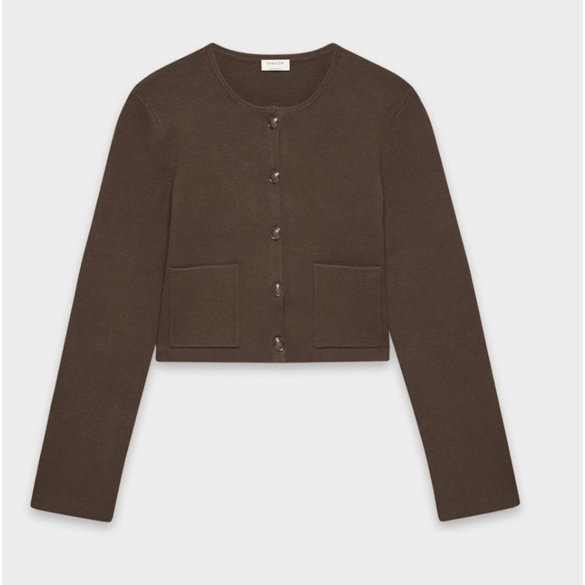 Aritzia Notable Wonder Yarn Cardigan Rich Mocha Brown XXS