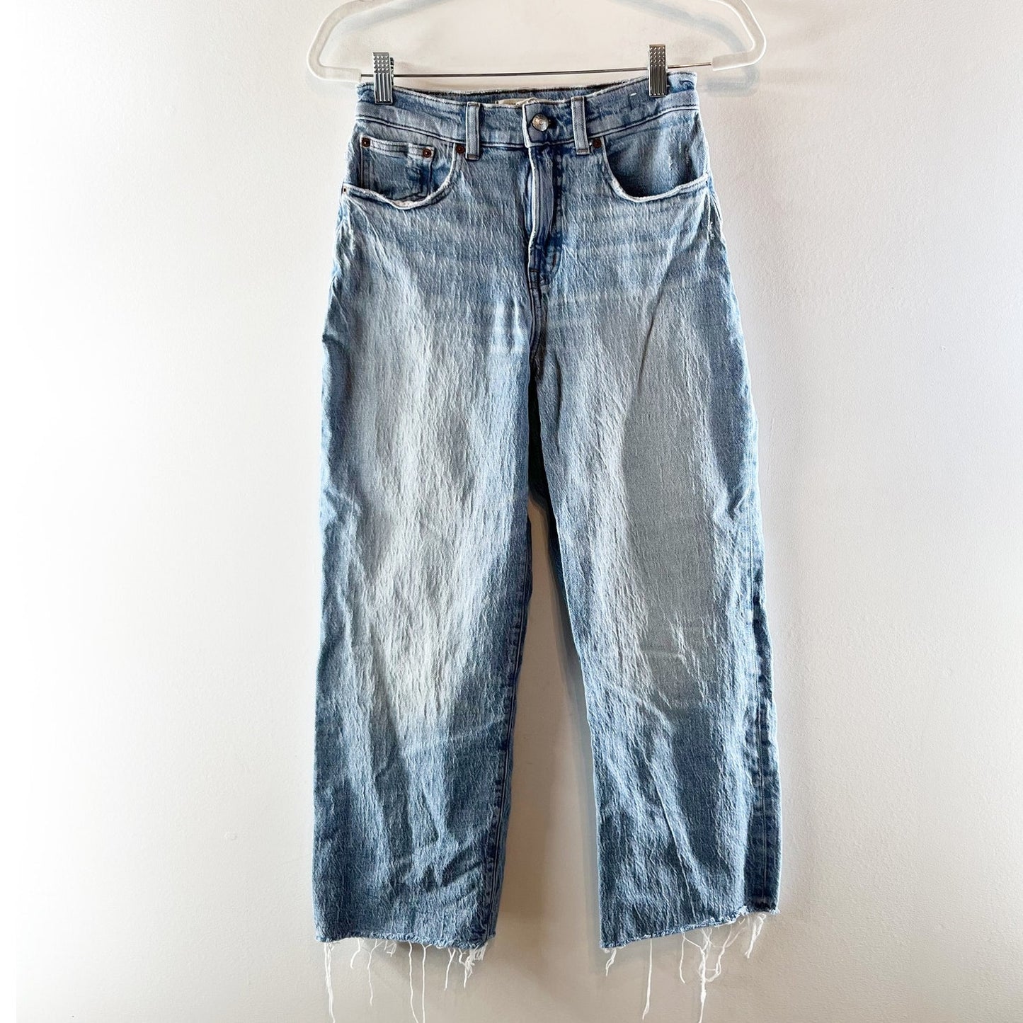 Madewell The Perfect Vintage High Rise Wide Leg Crop Jeans Blue 26