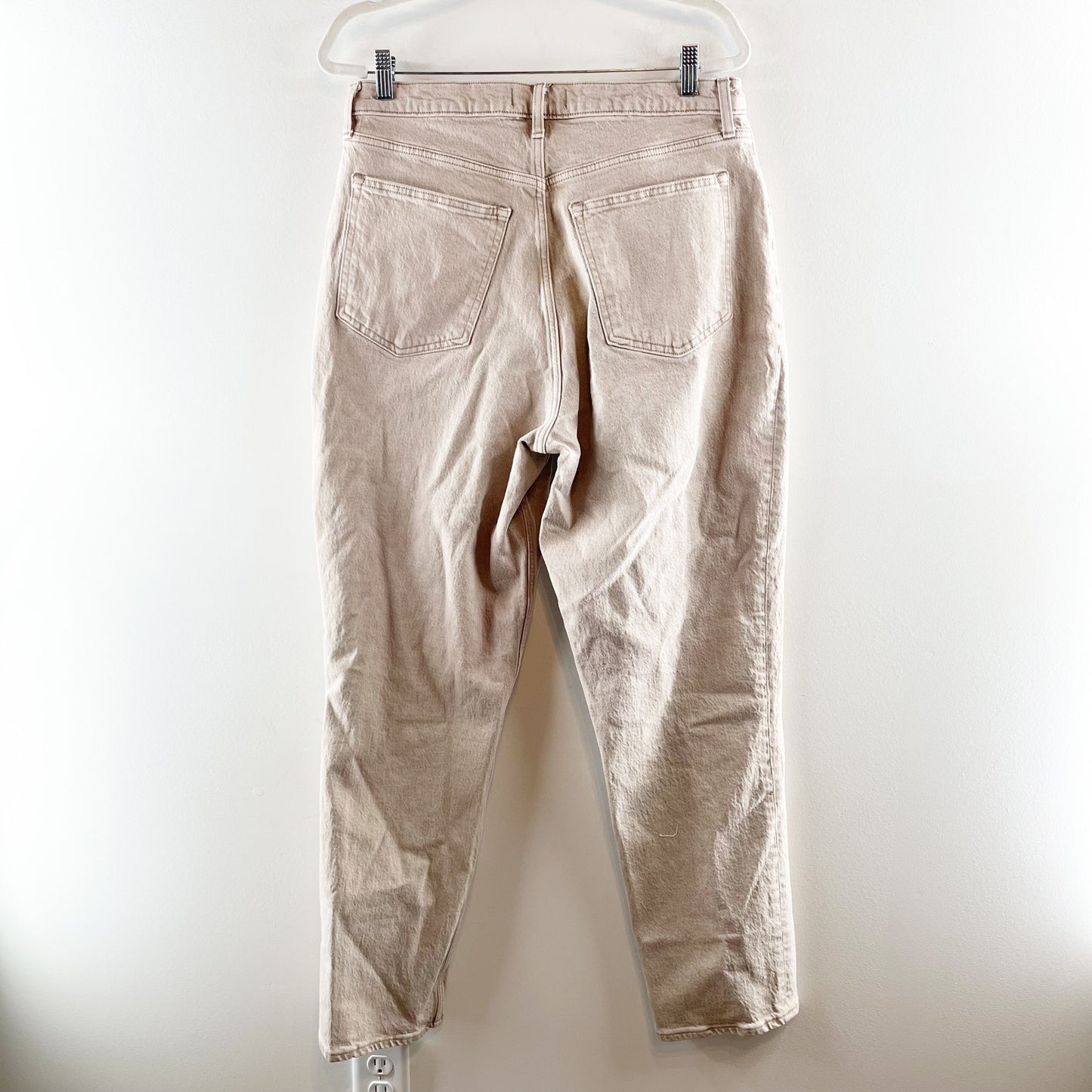 Abercrombie The 90's Straight Curve Love Ultra High Rise Jeans Tan Khaki 14 Long