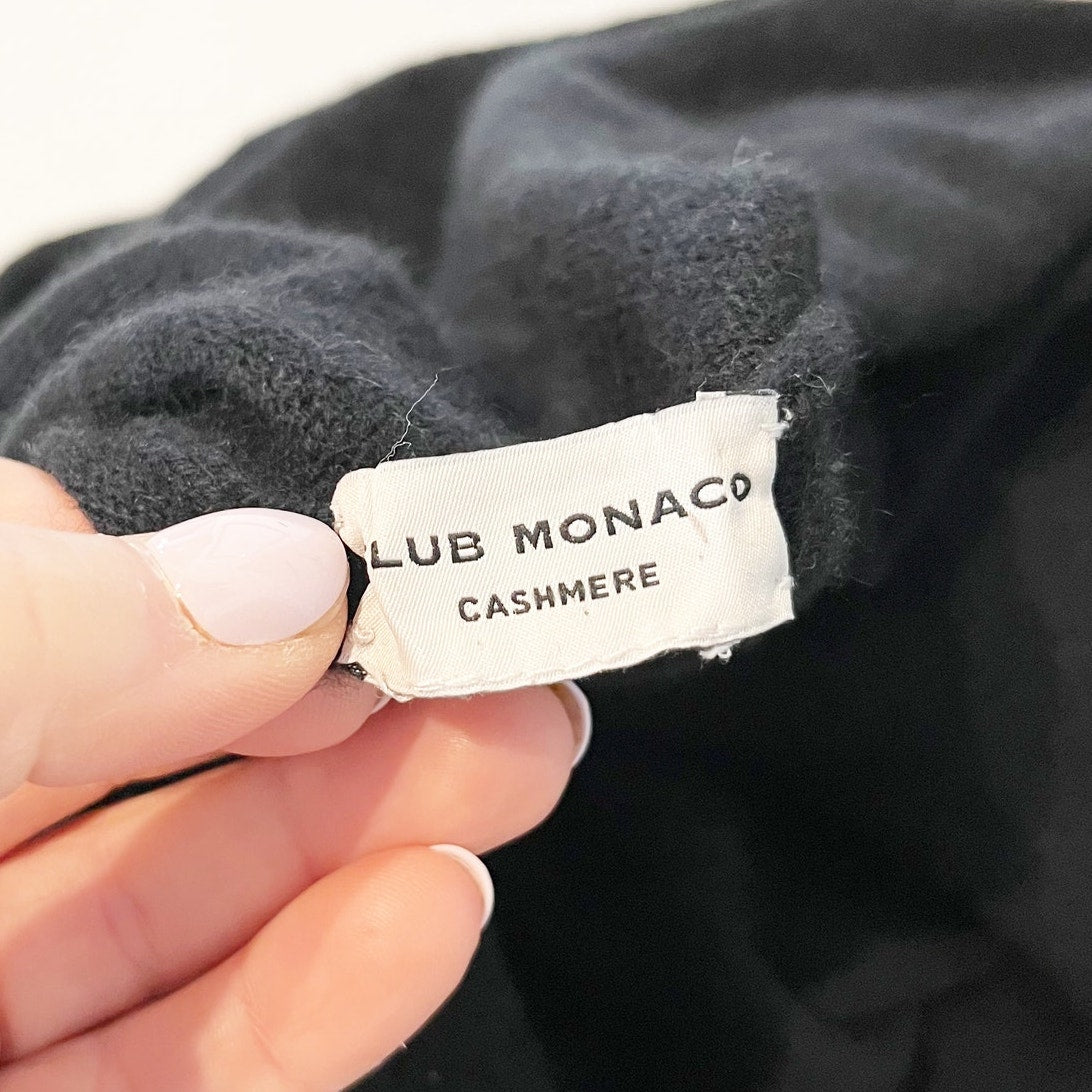 Club Monaco Cristina 100% Cashmere Shawl Lapel Cardigan Sweater Black Small