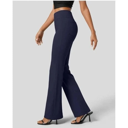 Halara Flex High Waisted Flare Trouser Dress Pants Navy Blue Medium