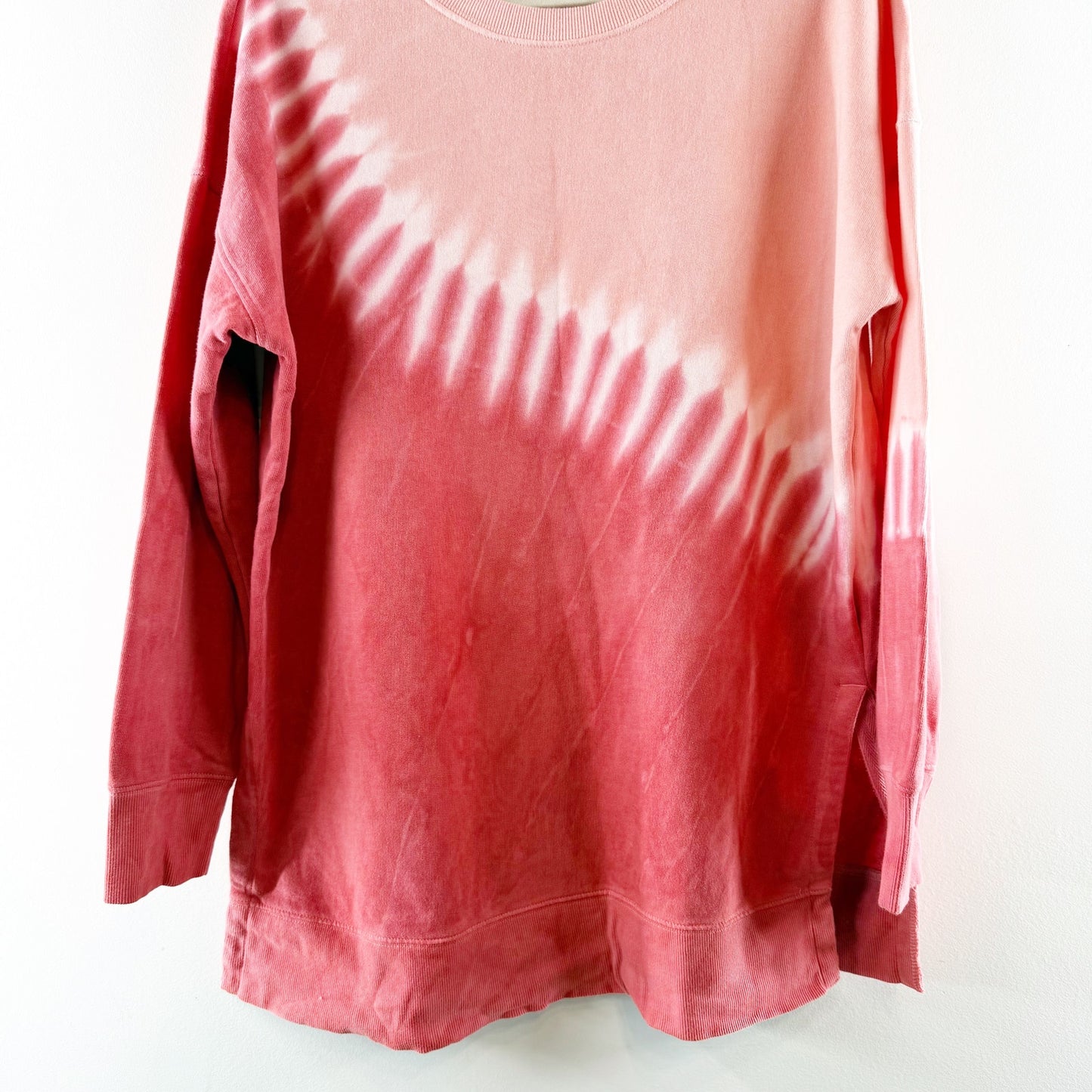 Old Navy Oversized Garment Dyed Tie Dye Sweatshirt Pink Red Medium