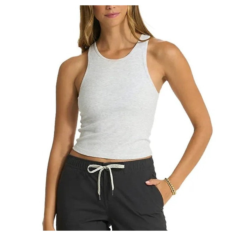Vuori Pose Plyo Sleeveless Built-in Bra Tank Top Heathered Gray Small