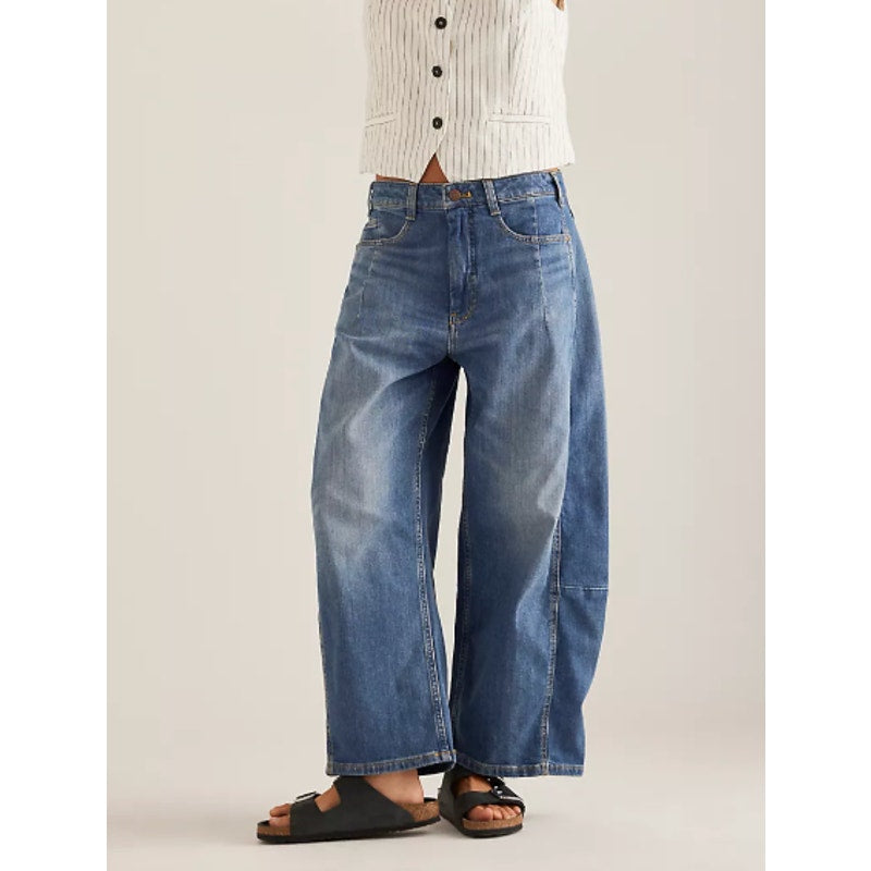 Pilcro by Anthropologie The Kenna Mid-Rise Denim Heritage Barrel Jeans Blue 32