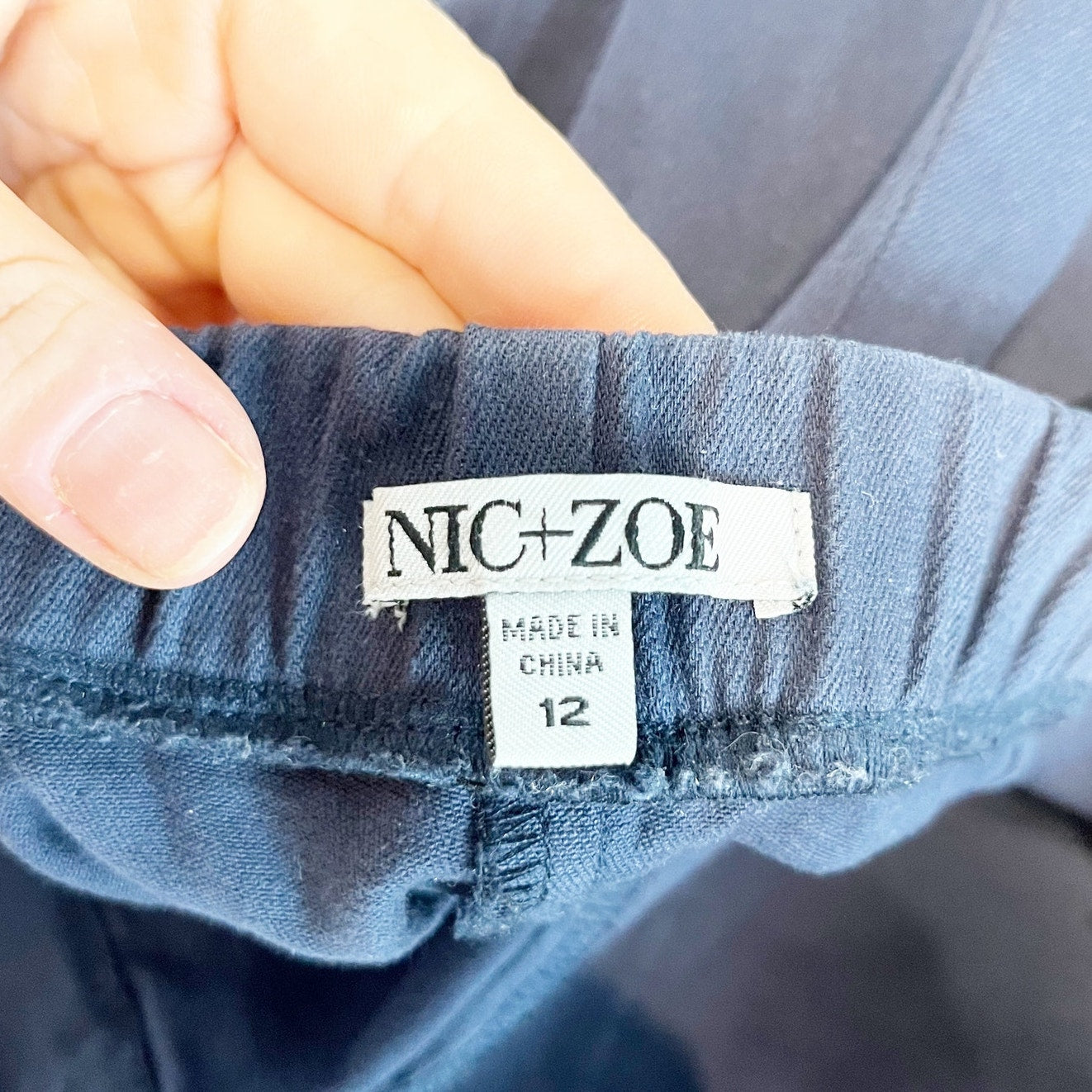 Nic + Zoe All Day Pull On Wide Leg High Rise Crop Pants Blue 12