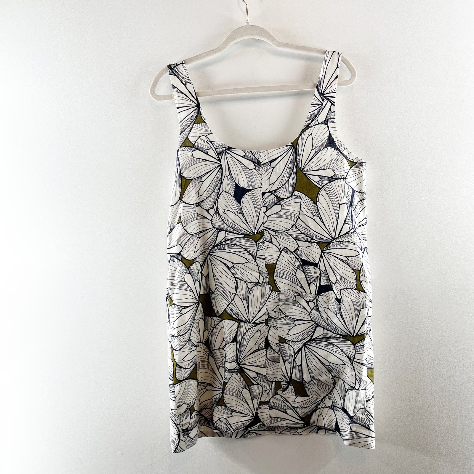 banana republic floral mini dress Banana Republic Linen Floral Print Scoop-Neck Mini Shift Dress White S –  Baystate Boutique & Consignment