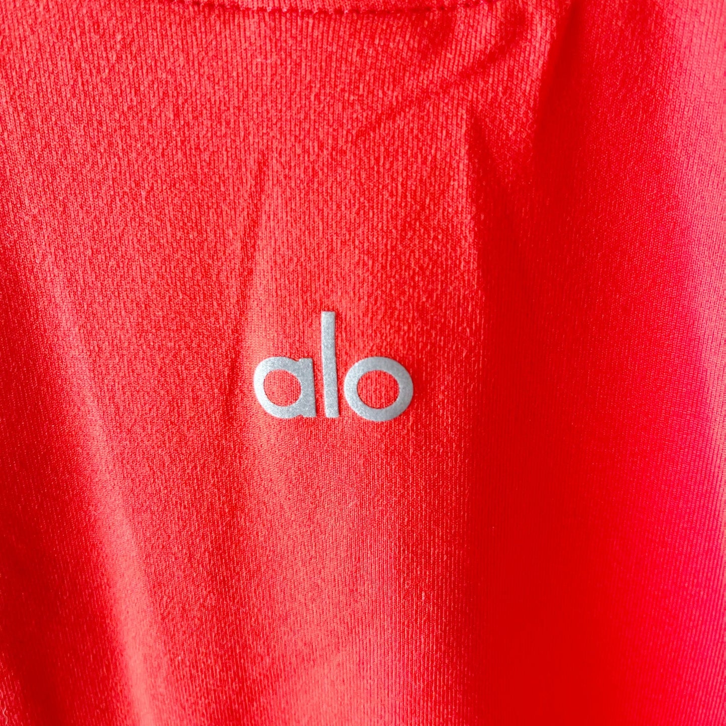 Alo Alosoft Back For More Fitted Tee Shirt Top Bright Red Small