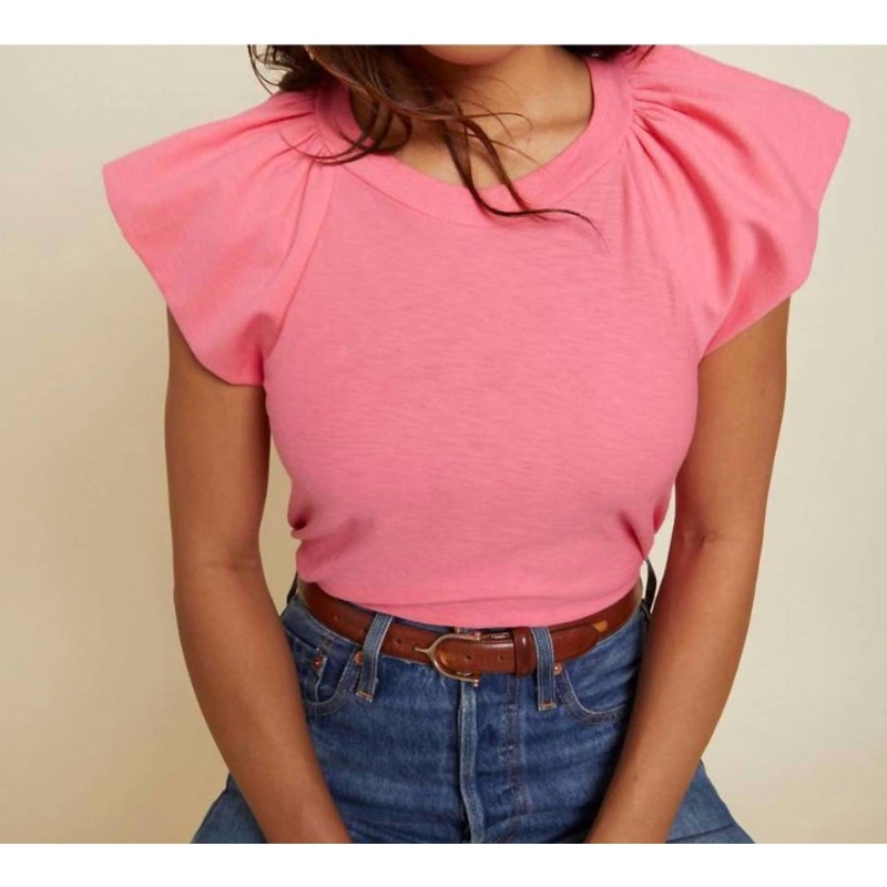 Nation LTD Lorna Ruffle Tank Top Cotton Pink XS