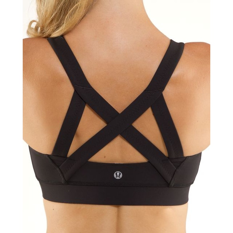 Lululemon Cross My Heart Sports Strappy Back Bra Black 10