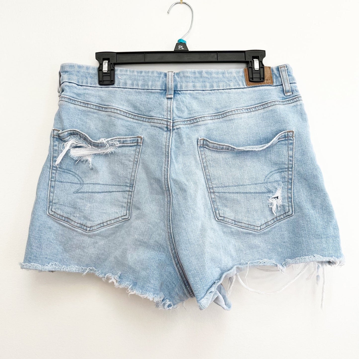 American Eagle Curvy '90s High Rise Boyfriend Denim Jean Shorts Blue 14