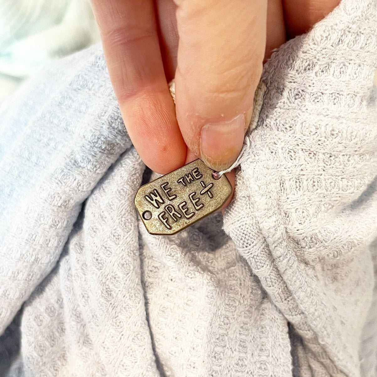 Free People Kristina Thermal Turtleneck Long Sleeve Top Shirt Blue Large