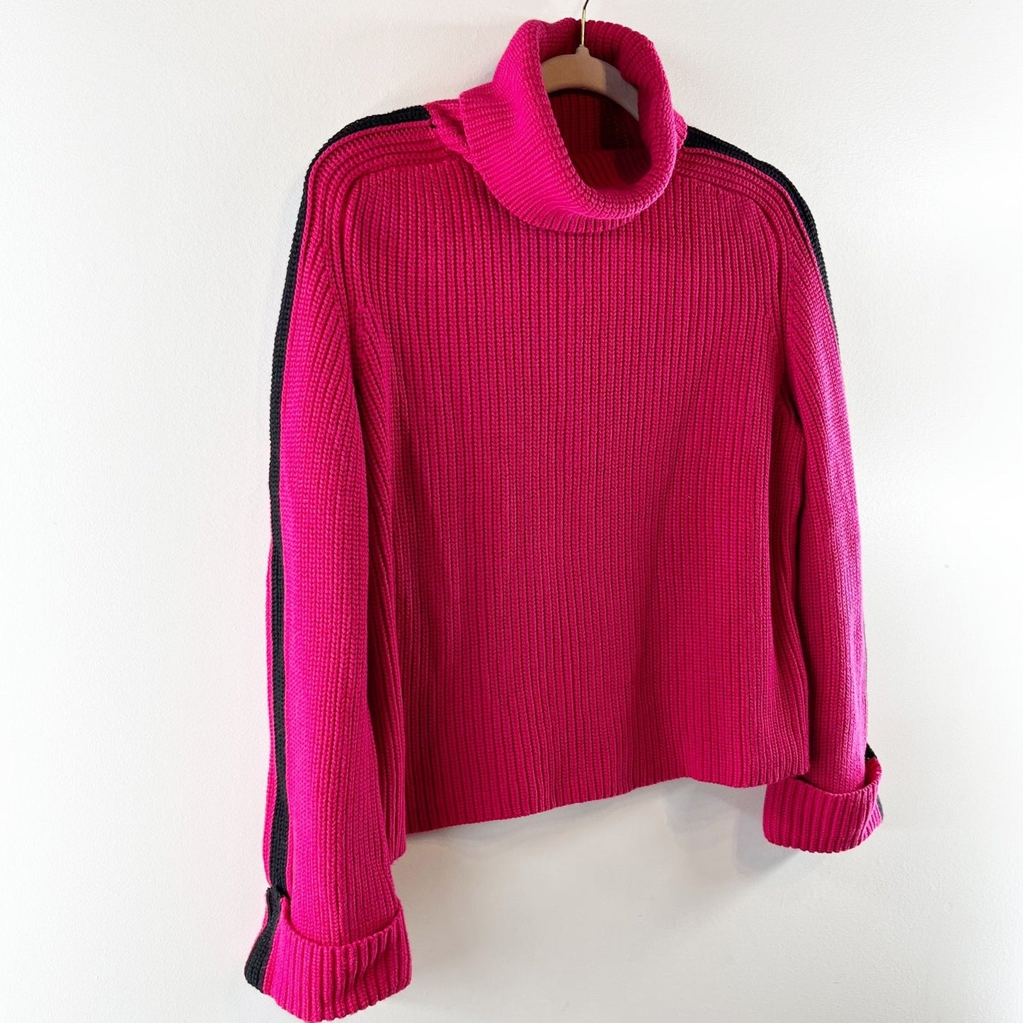 525 Vida Long Sleeve Turtleneck Pullover Knit Sweater Ruby Red Multi Small