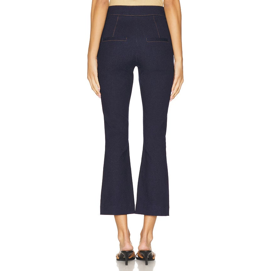 Veronica Beard Tani Tailored Flare Leg Ankle Trousers Pants Dark Oxford Blue 12