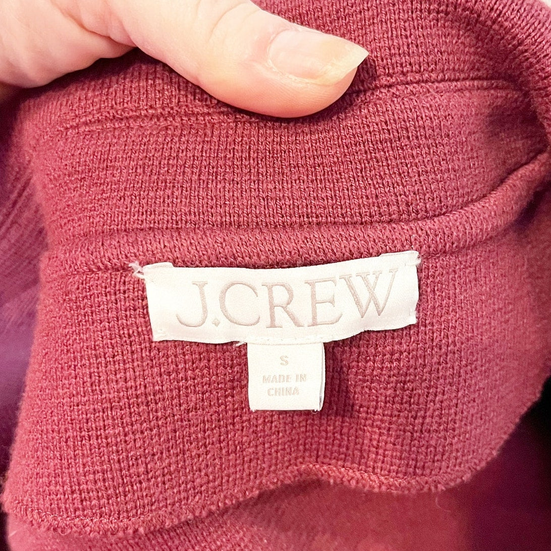 J. Crew Cecile Relaxed Sweater Blazer Jacket Cotton Berry Red Small