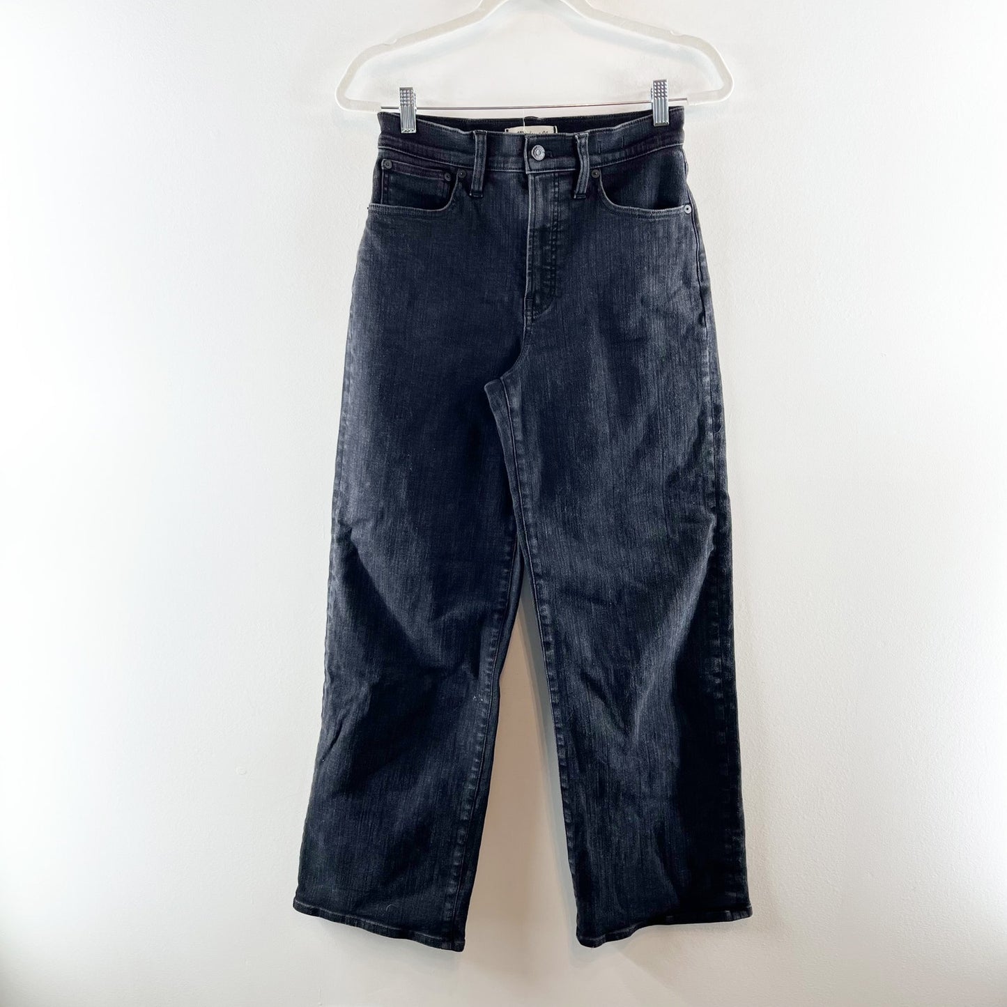 Madewell The Perfect Vintage High Rise Wide Leg Jeans Black 27
