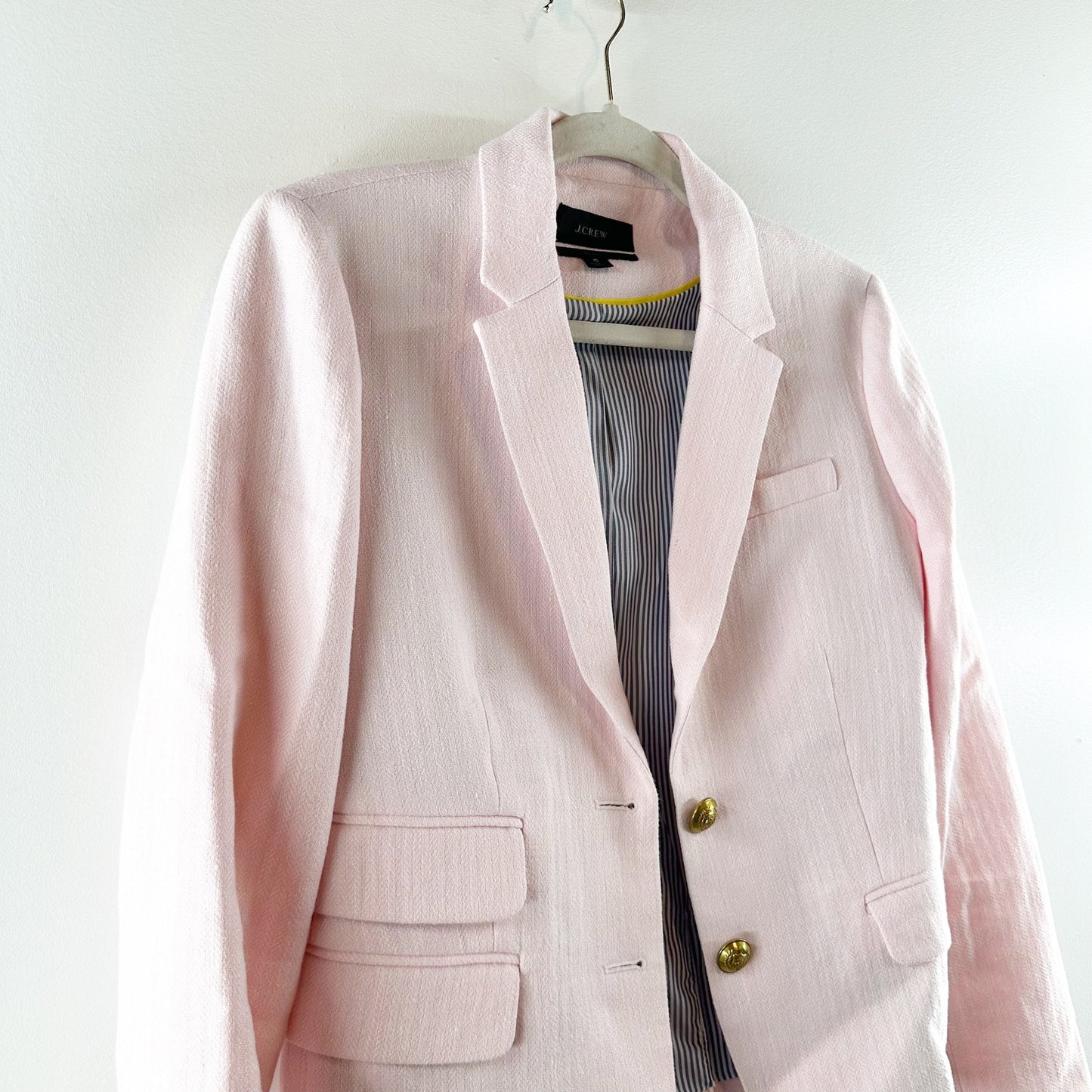 J. Crew Dalton Blazer Jacket in Italian Cotton-Linen Blush Pink 6