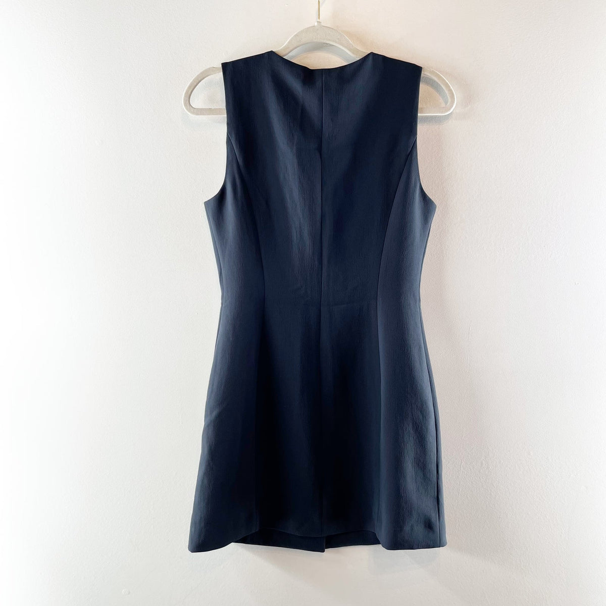 Aritzia Aria V-Neck Navy Crepette Mini Dress Blue Small