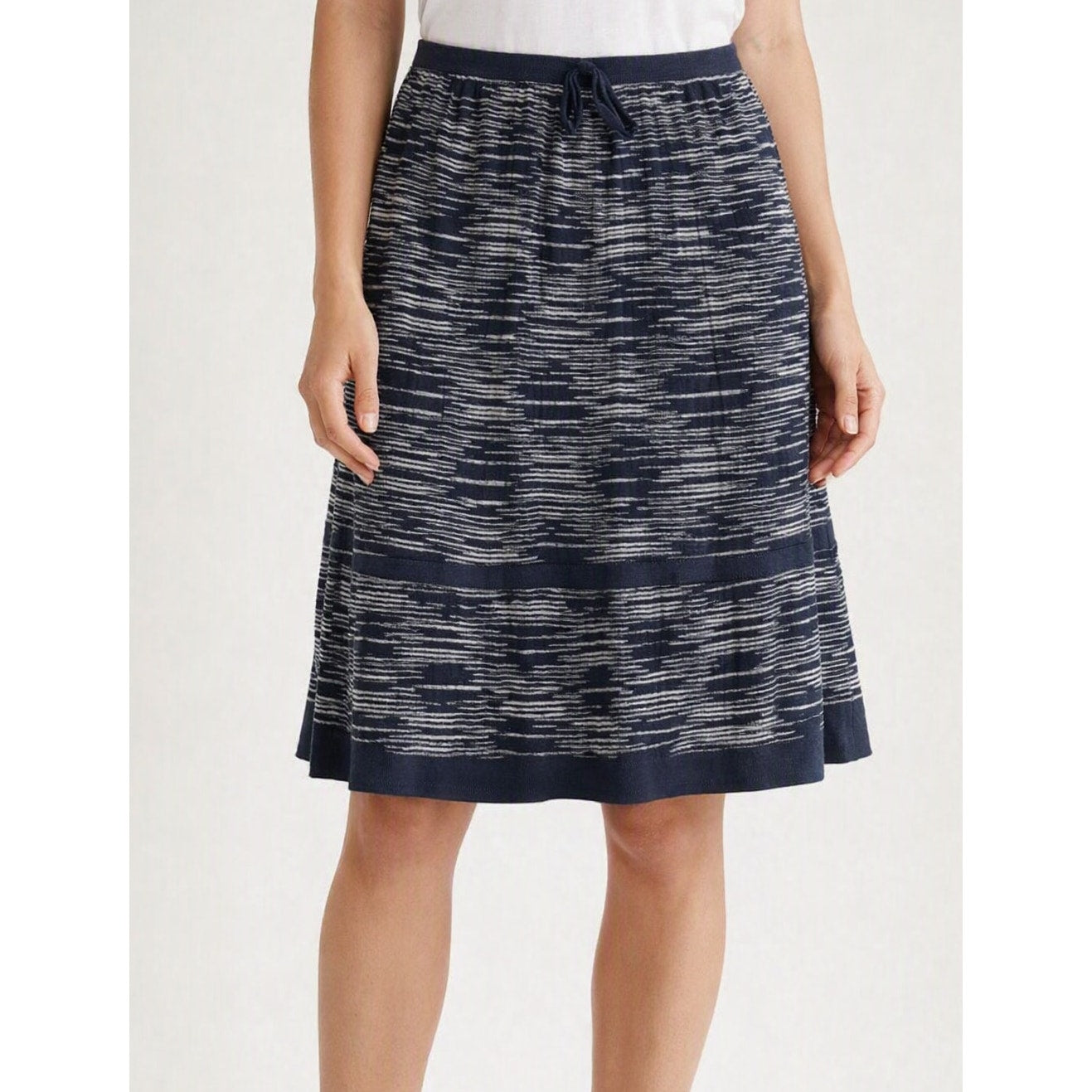 Missoni Knit Striped A Line Sweater Skirt Black White 12