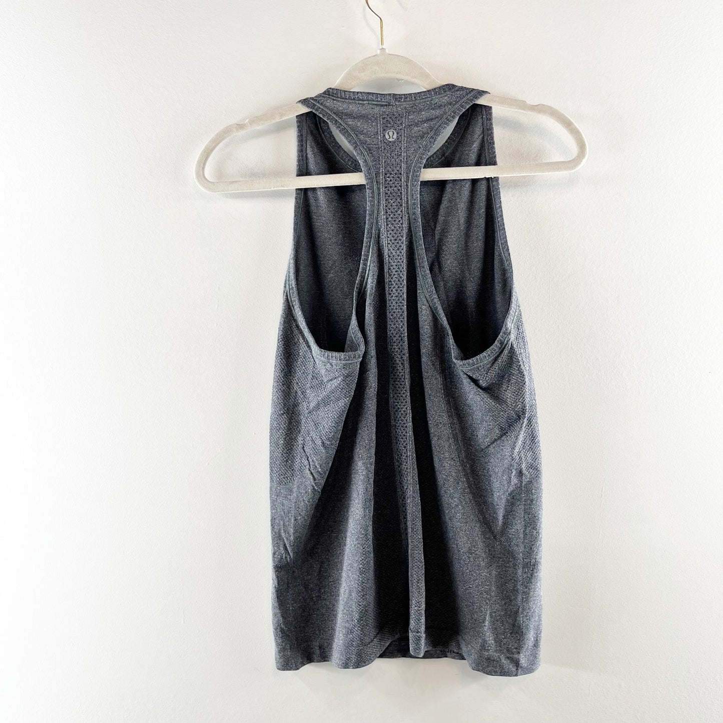 Lululemon Athletica Swiftly Tech Racerback Tank Top Heathered Black Gray 8