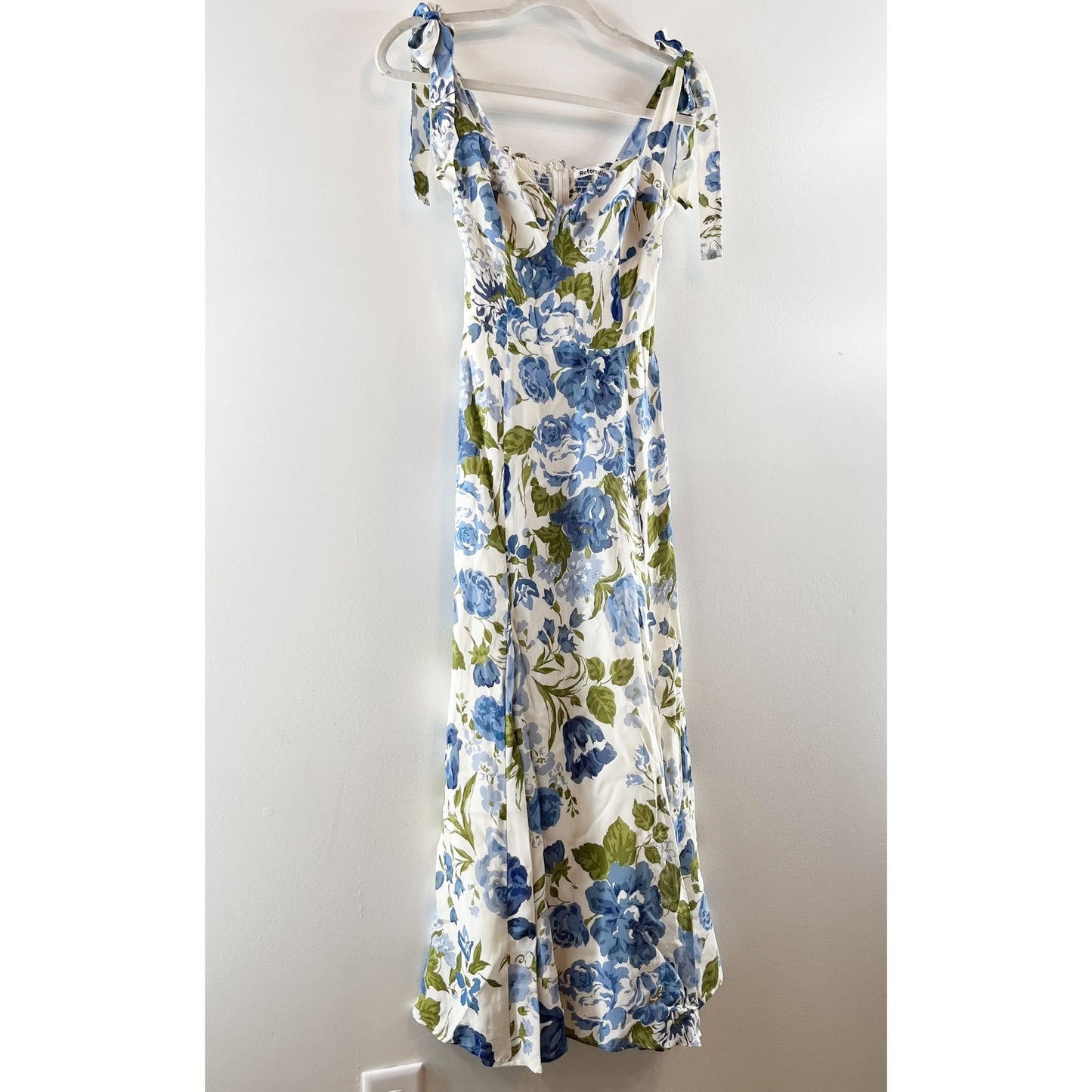 Reformation Nadira Floral Tie Shoulder Smocked Fit & Flare Midi Dress Lucca 2