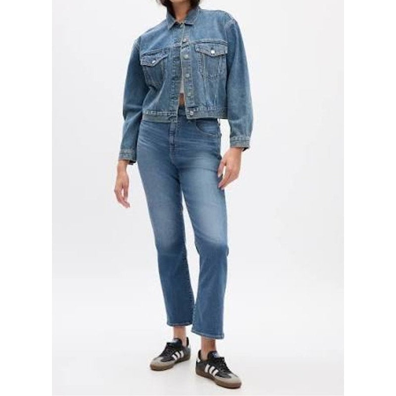 Gap Kick Fit High Rise Denim Flare Jeans Medium Wash Blue 31 / 12