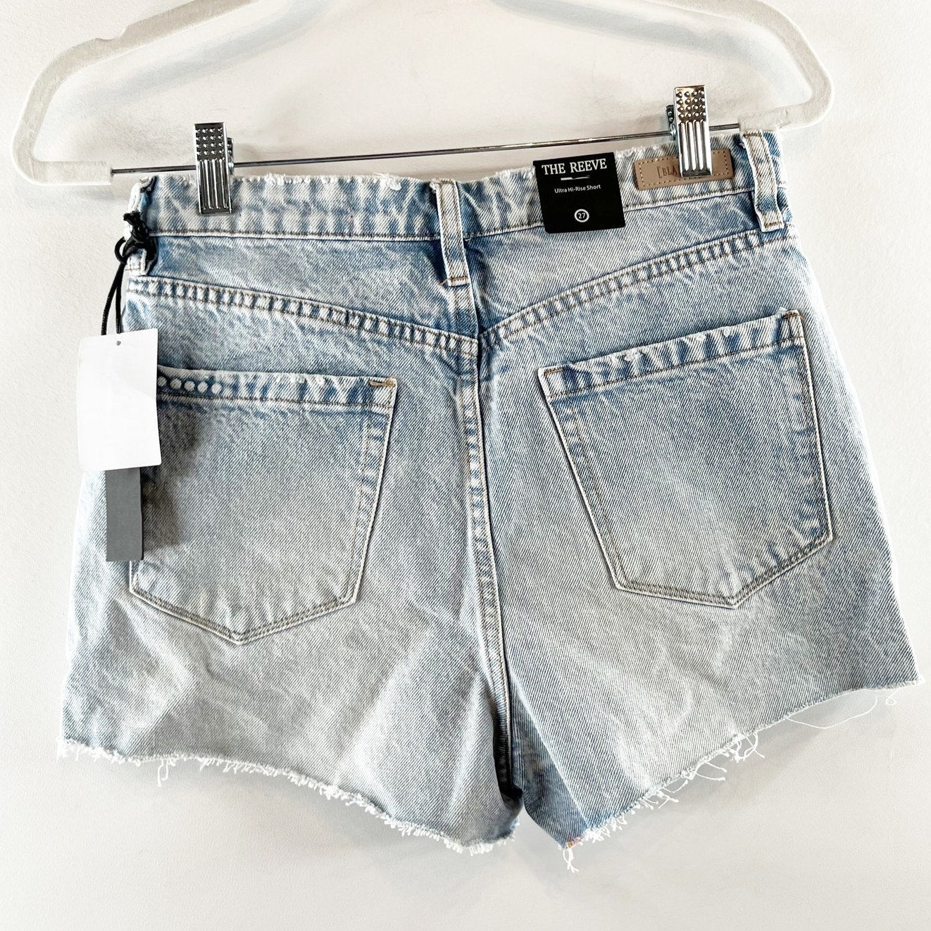 Blank NYC The Reeve Ultra High Rise Jean Distressed Cutoff Shorts Blue 27