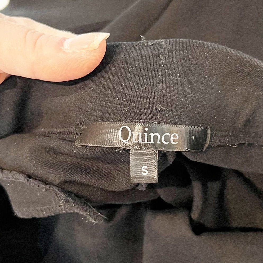 Quince Ultra Stretch Pointe Straight Leg Ankle Pants Black Small
