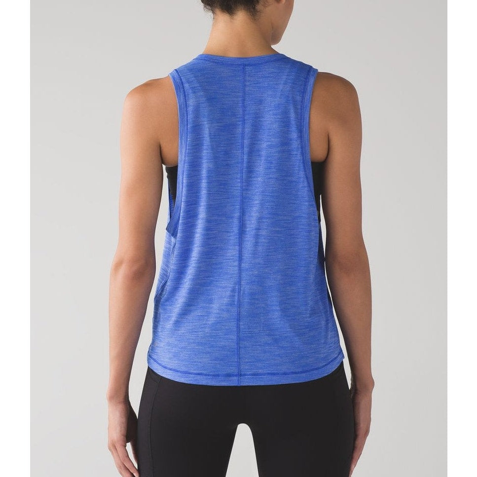 Lululemon Athletica Sleeveless Cardio Squad Tank Top II Heathered Cerulean Blue