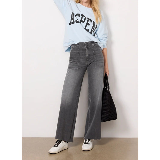 Kut From the Kloth Meg High Rise Wide Leg Utility Jeans Gray Unification 10