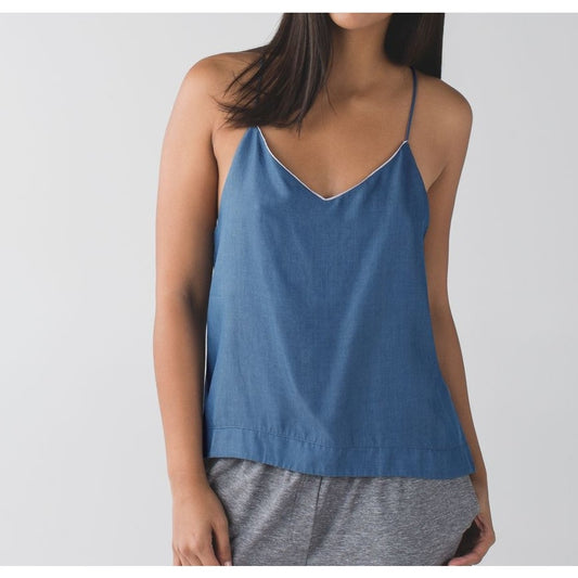 Lululemon Wake & Flow Racerback Tank Top Camisole Blue Denim Small