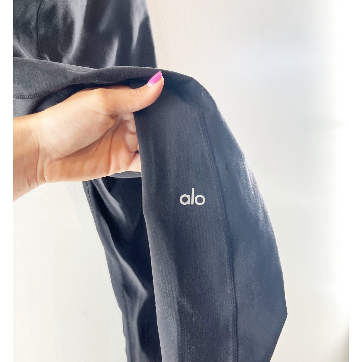 Alo Airbrush High-Waist 7/8 Better Together Leggings Black White Small