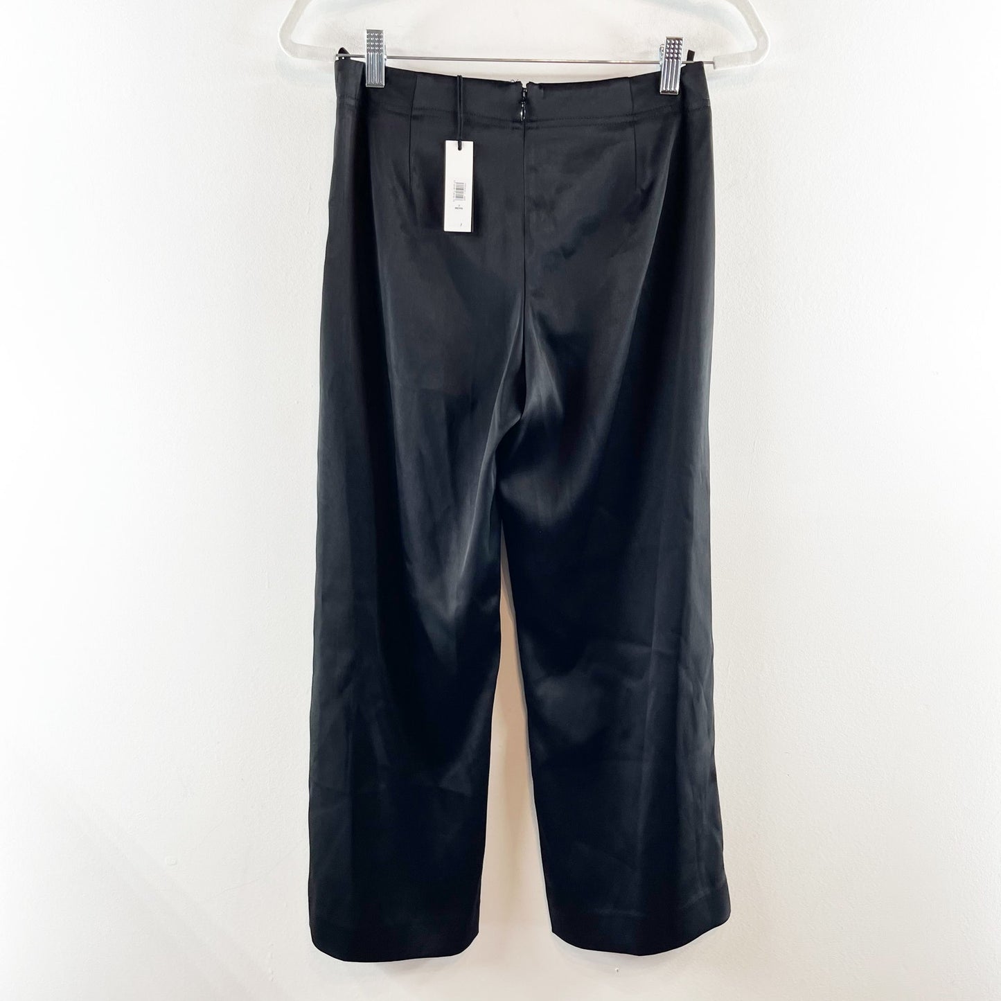 Banana Republic Mid-Rise Kick-Flare Satin Ankle Trouser Pants Black Petite 2