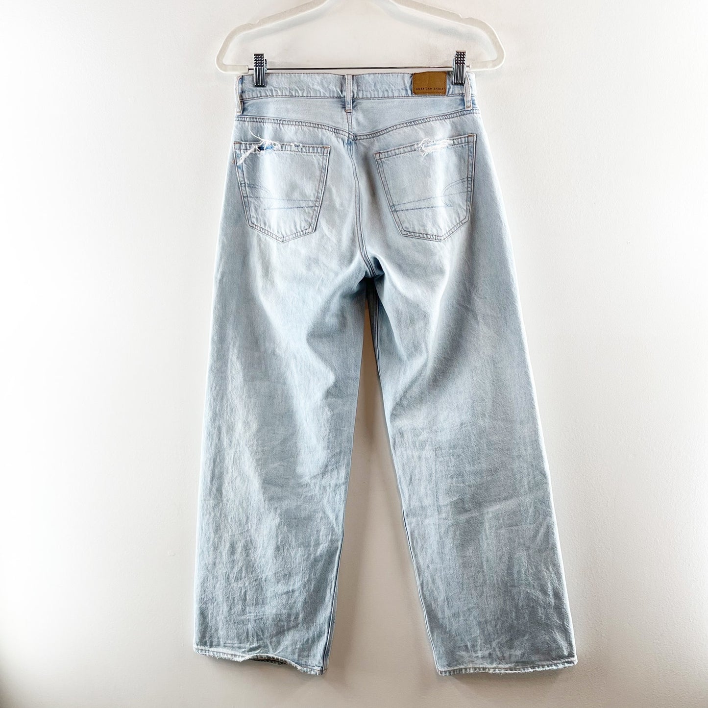 American Eagle Low Rise Wide Leg Baggy Skater Jeans Blue 2