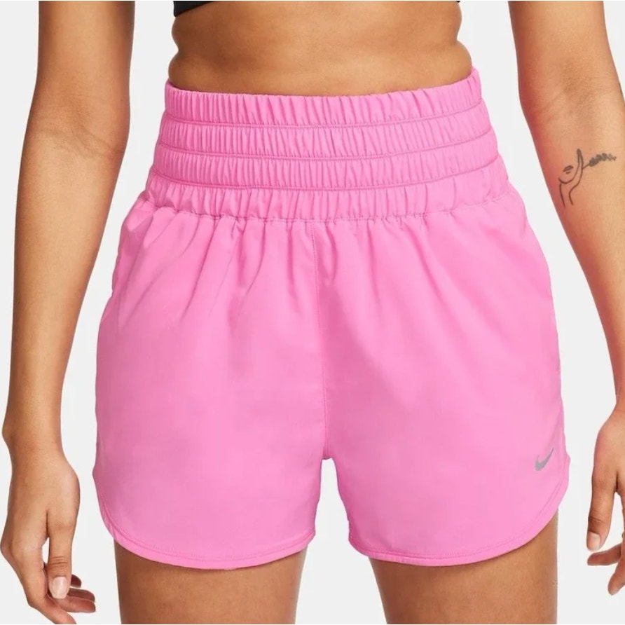 Nike Dri Fit High Rise Lined Running Active Shorts Bright Pink Large