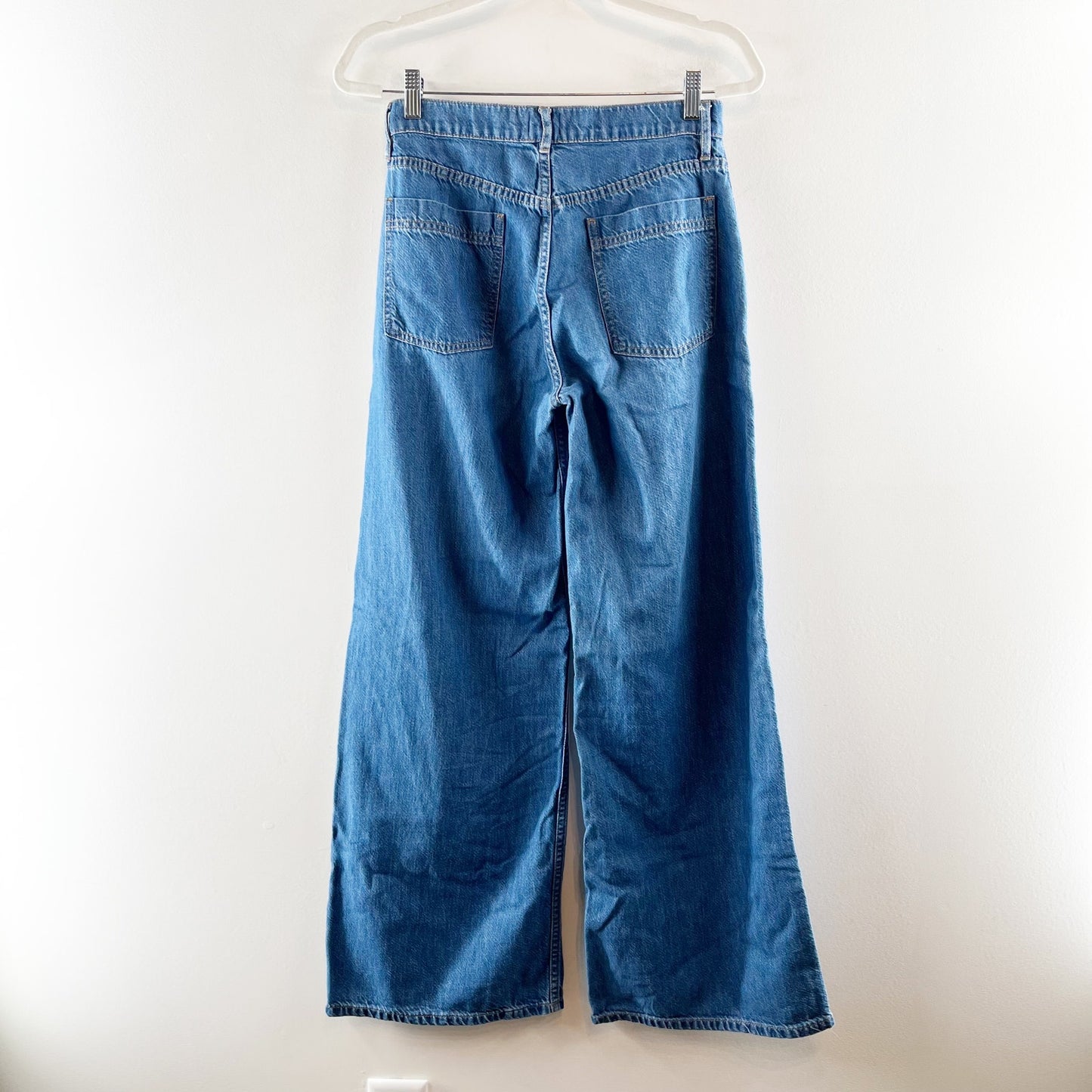 J. Crew High Rise Drapey Trouser Wide Leg Jeans Blue 26