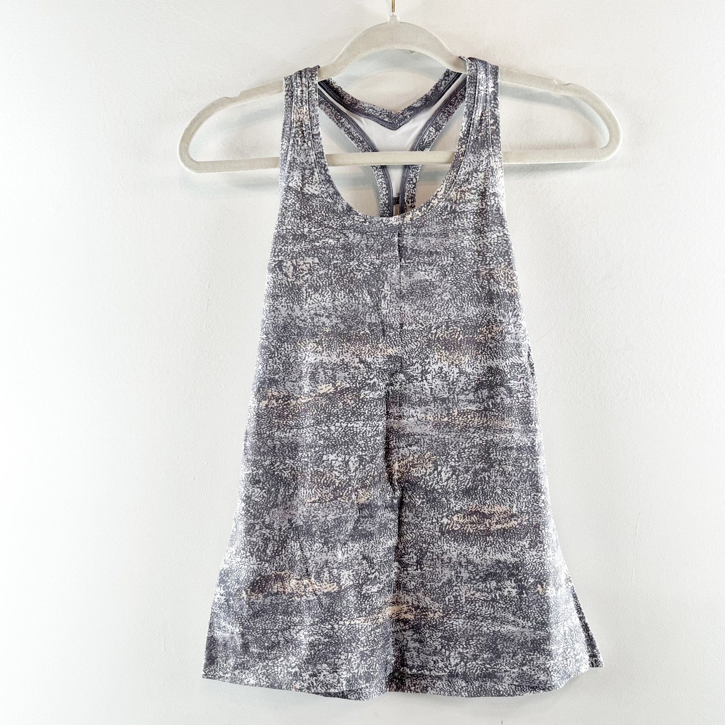 Lululemon Cool Racerback II Nulu Frozen Vista Alpine White Multi Small