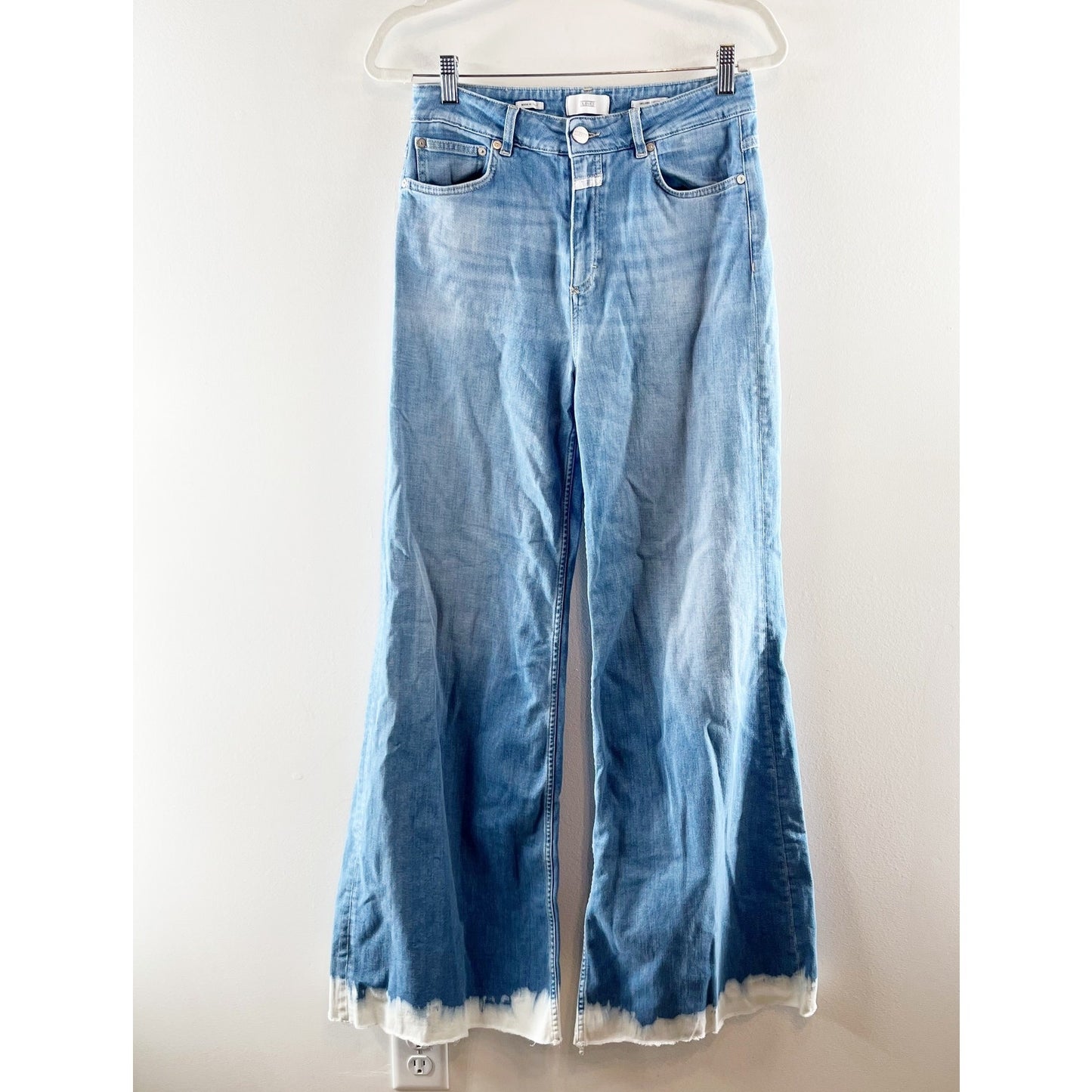 Closed Denim Glow Up High Rise Flare Dip Dye Jeans Blue 30