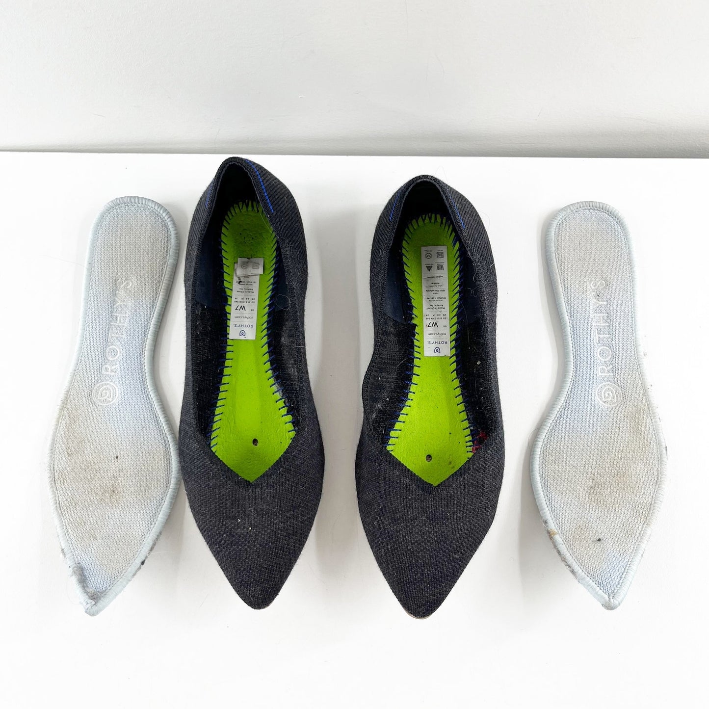 Rothy's The Point Ballet Knit Flats Gray 7