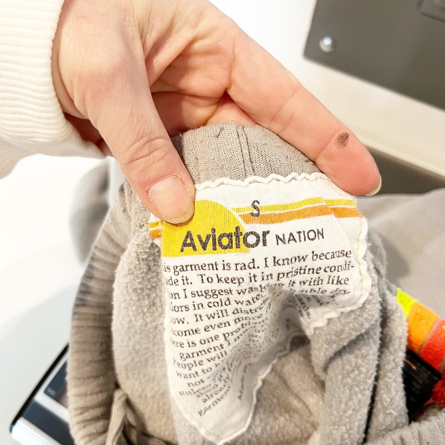 Aviator Nation 5 Stripe Jogger Sweatpants Gray Small