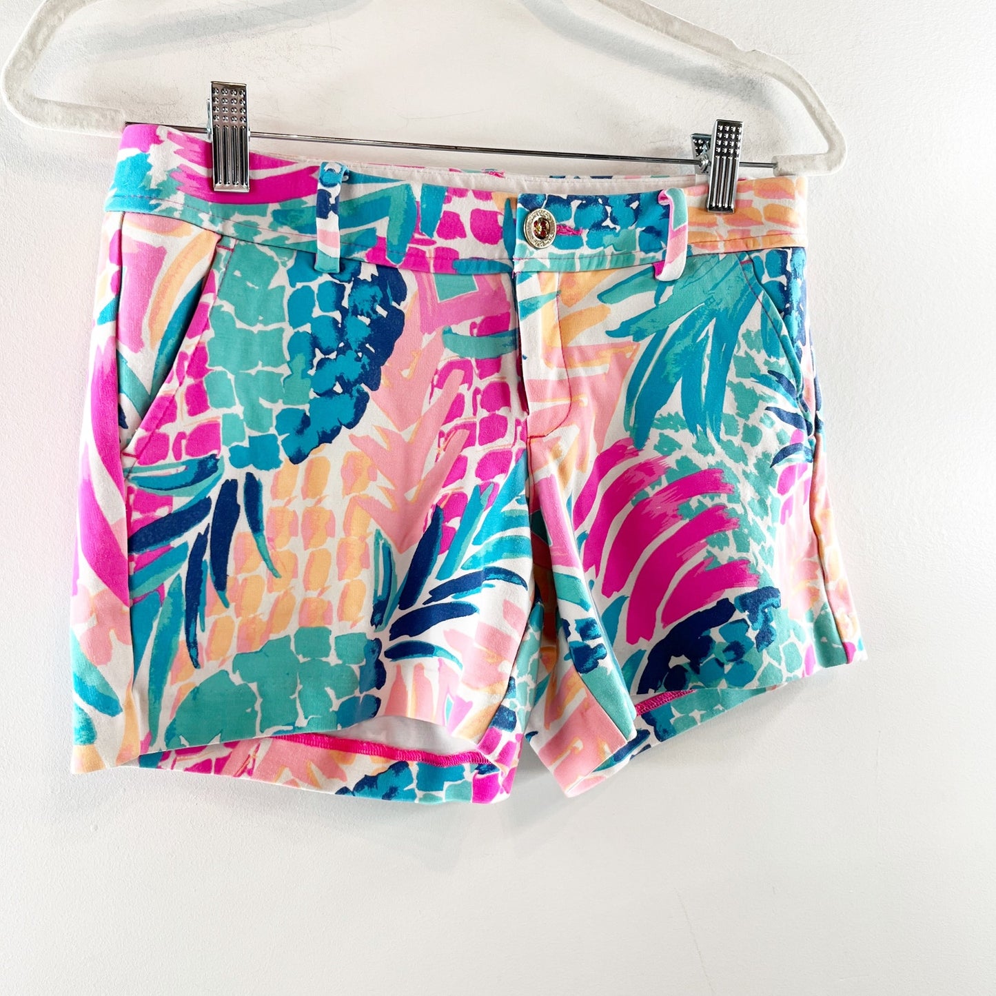 Lilly Pulitzer Callahan Chino Shorts Tropical Leaf Print Multicolor 2