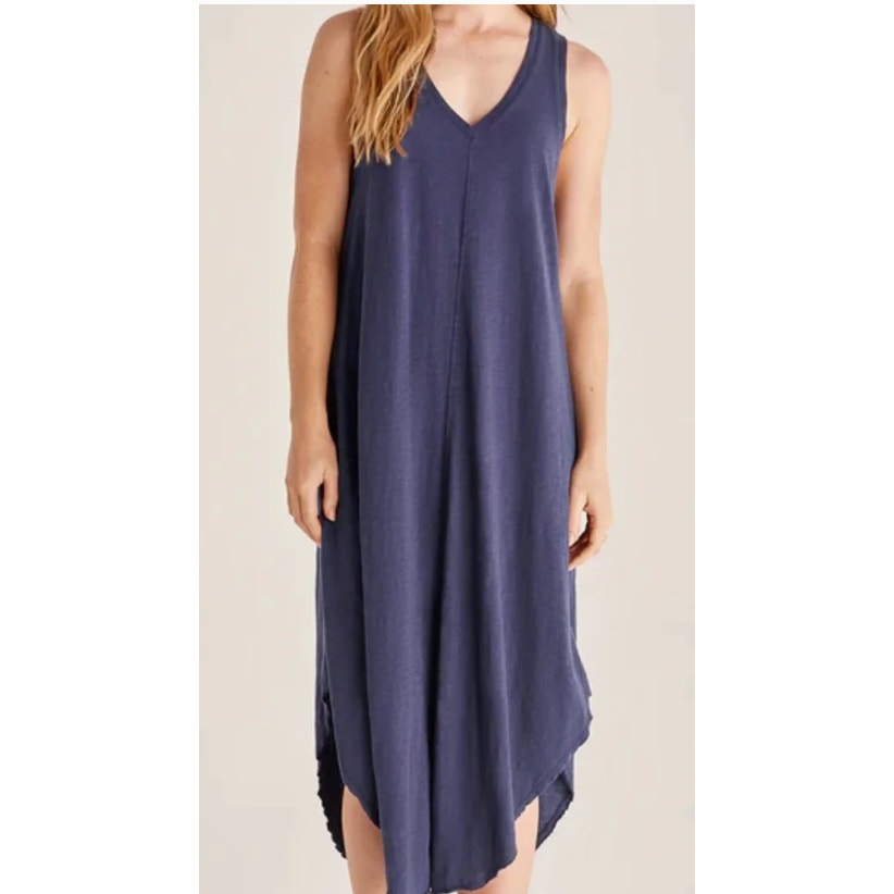 Z Supply Reverie Cotton Midi Tank Dress Navy Blue Small
