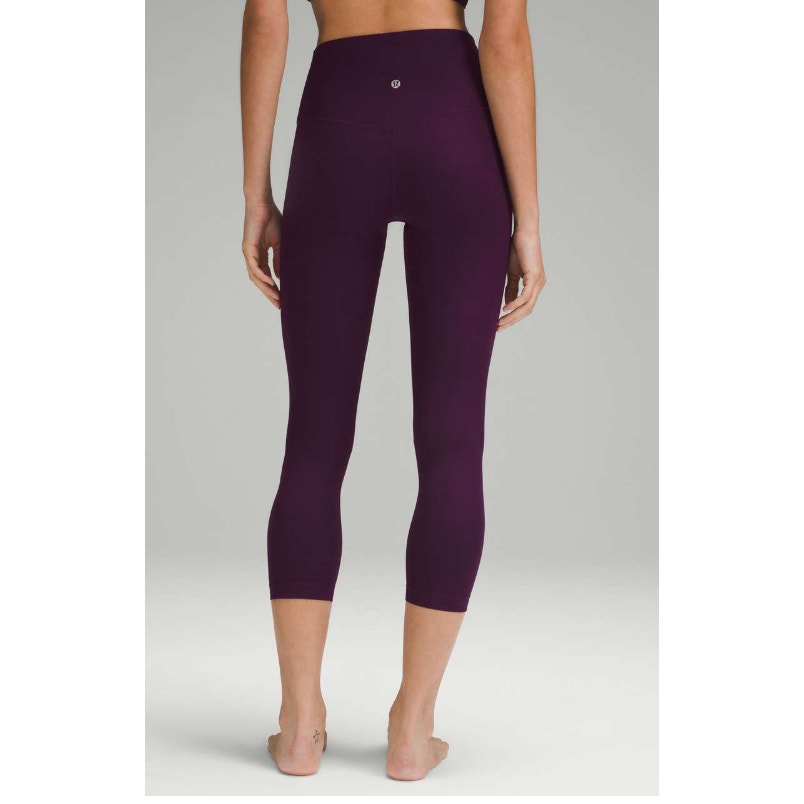 Lululemon Align Ribbed High-Rise Crop 23" Leggings Dramatic Magenta Purple 4