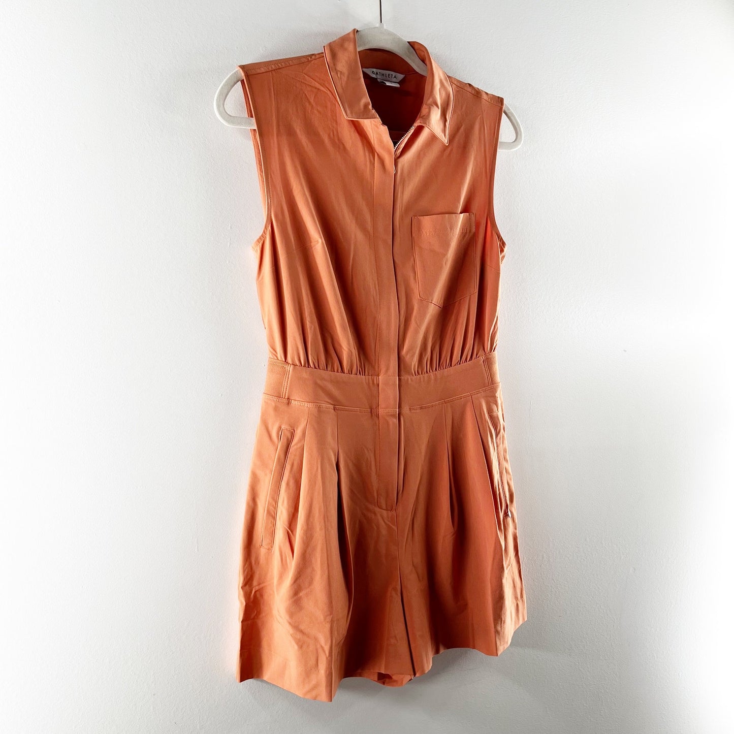 Athleta Brooklyn Sunbaked Clay Orange Sleeveless Shorts Romper 2