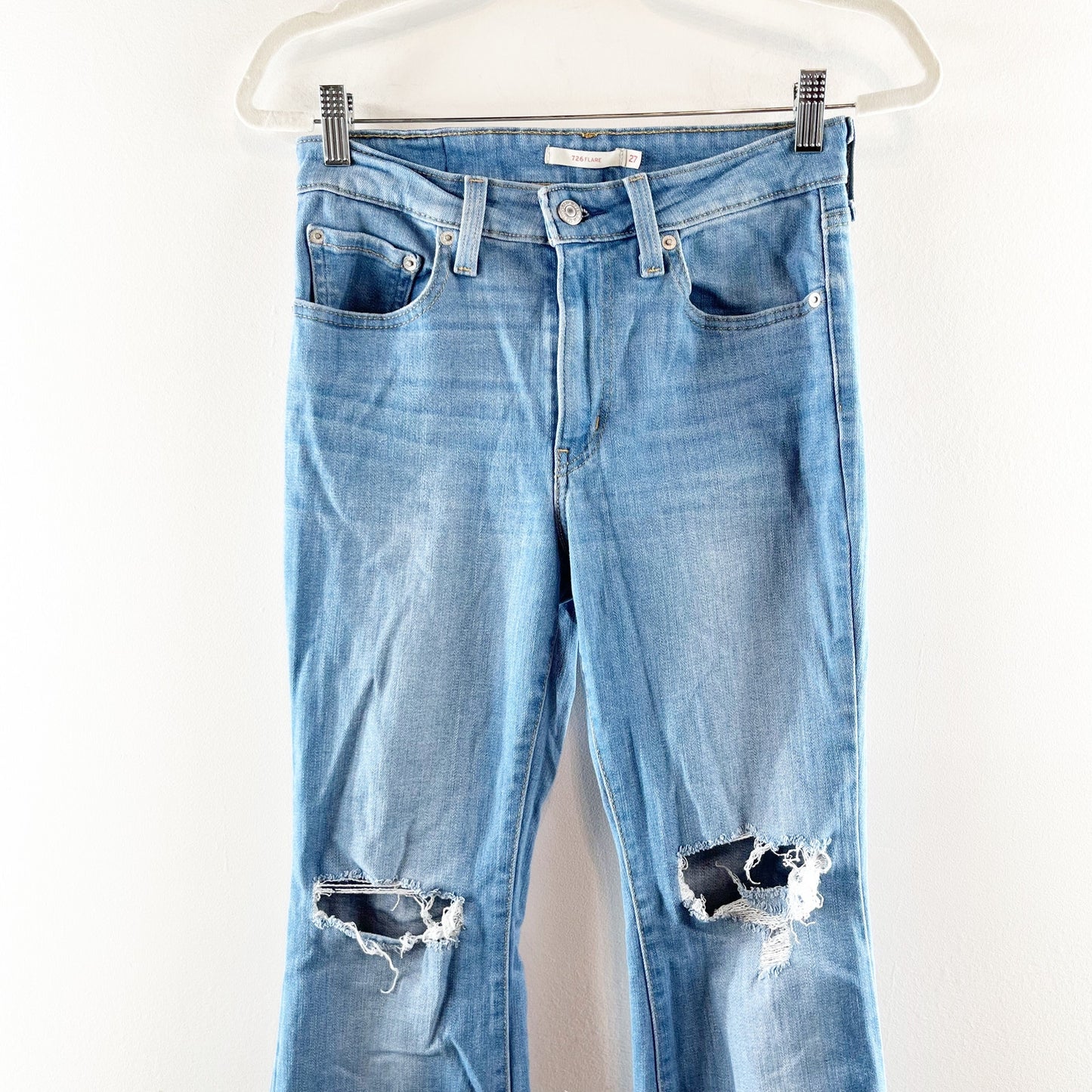 Levi's 726 High Rise Distressed Flare Bell Bottom Jeans Blue 27 / 4